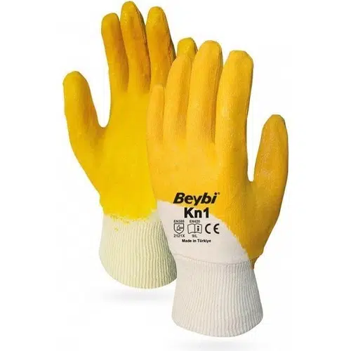 Beybi KN1 Nitril Sarı İş Eldiveni 10 Beden (1 paket:12 çift)