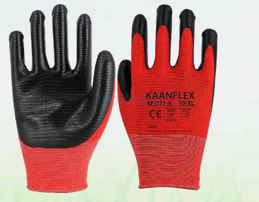 KAANFLEX KF-777-R KIRMIZI-SİYAH NİTRİL ELDİVEN NO:10 (12 ÇİFT)
