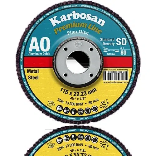 Karbosan Ao Flap Disk 115X22 Konik- 80 Kum (10 Lu)