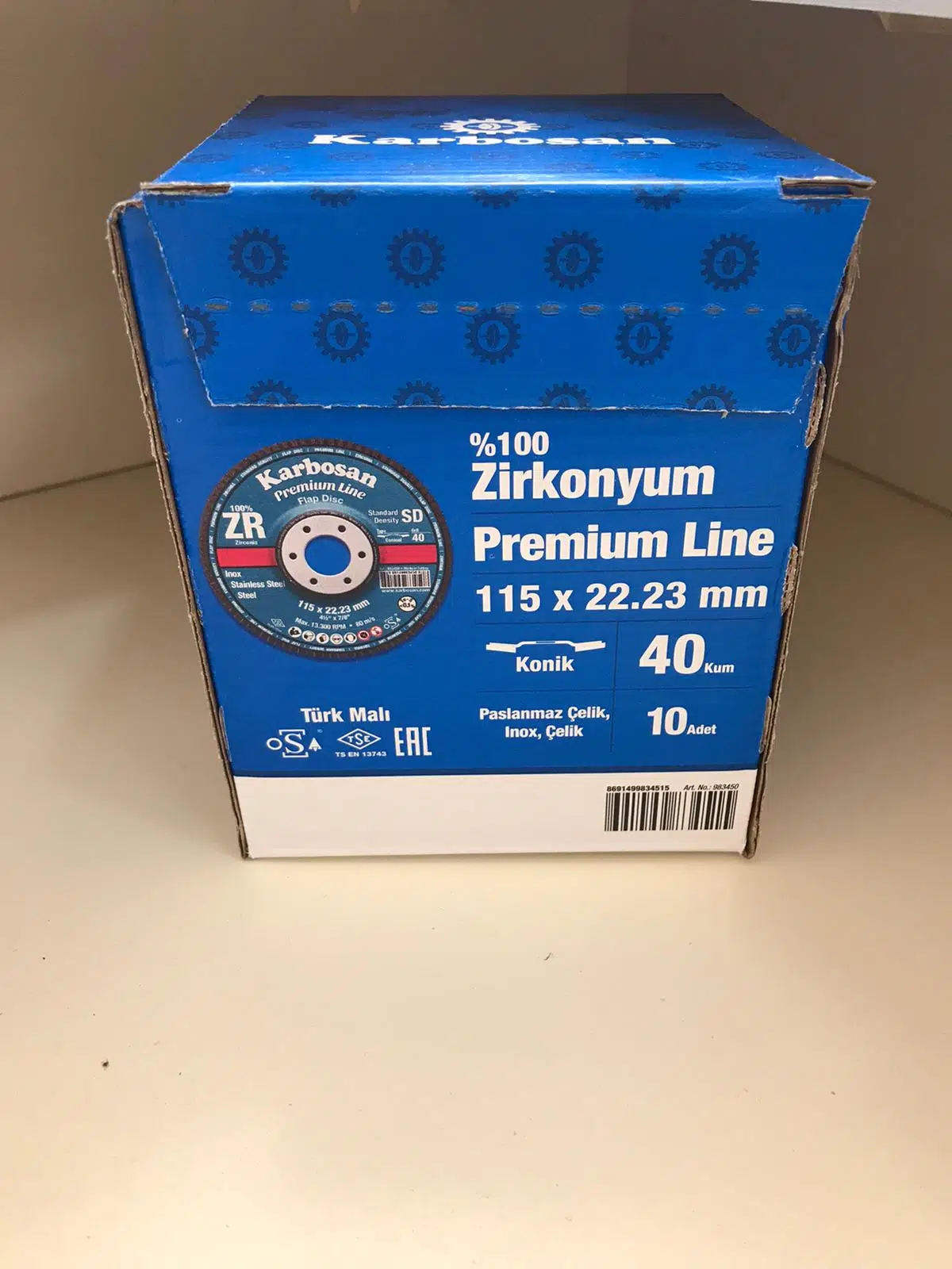Karbosan ZR FLAP DİSK 115X22 KONİK- 40 KUM (10 lu)