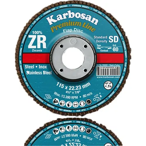 Karbosan ZR FLAP DİSK 115X22 KONİK- 80 KUM (10 lu)