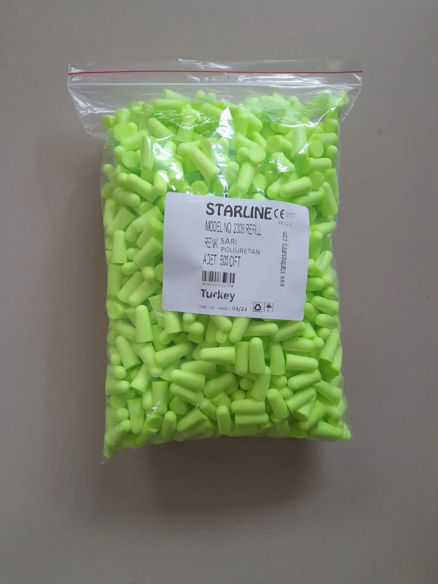 Starline 2306 Refill dökme kulak tıkacı poliüretan (500 çift)