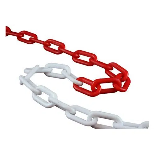 ÜSTÜN PLASTİK ZİNCİR KIRMIZI -BEYAZ 8 MM - 10 METRE